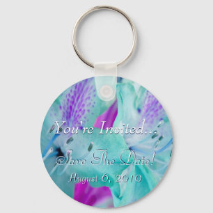 Blue Floral Keychain
