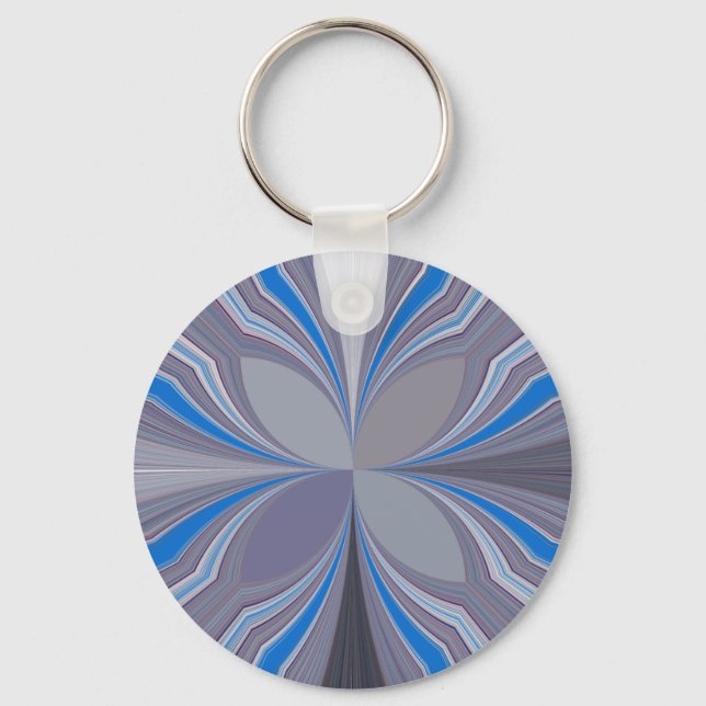 Blue Floral Keychain (Front)