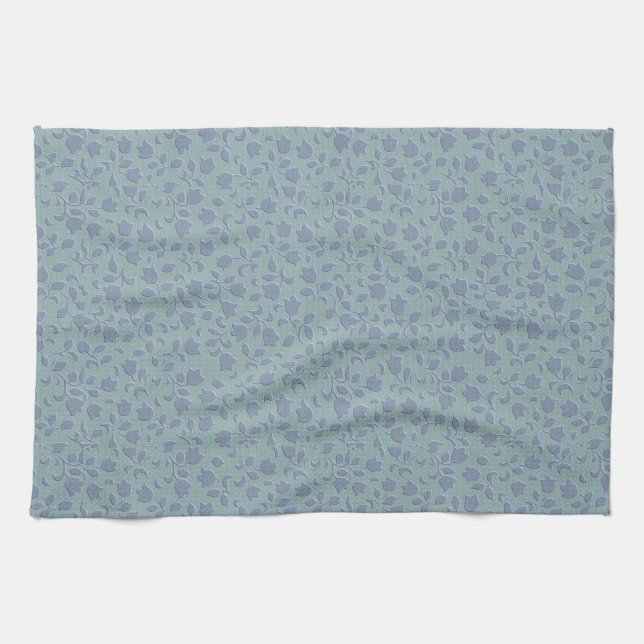Blue Floral Kitchen Towel (Horizontal)