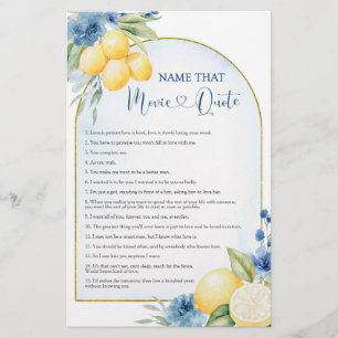 Blue Floral Lemon Main Squeeze Movie Quote