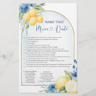 Blue Floral Lemon Main Squeeze Movie Quote