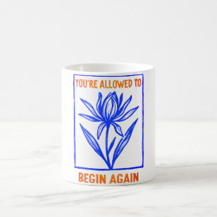 Blue Floral Mental Health Magic Mug