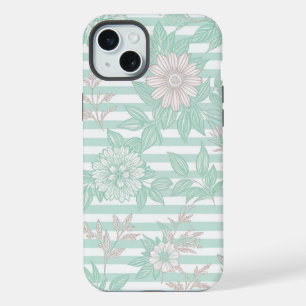 Blue Floral Minimalist iPhone 15 Plus Case