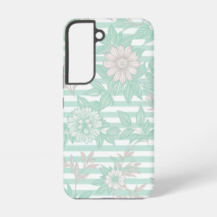Blue Floral Minimalist Samsung Galaxy Case