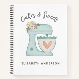 Blue Floral Mixer boulangerie Chef Carnet