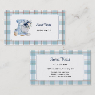 Blue Floral Mixer Business Card