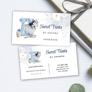 Blue Floral Mixer Business Card