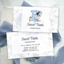 Blue Floral Mixer Business Card