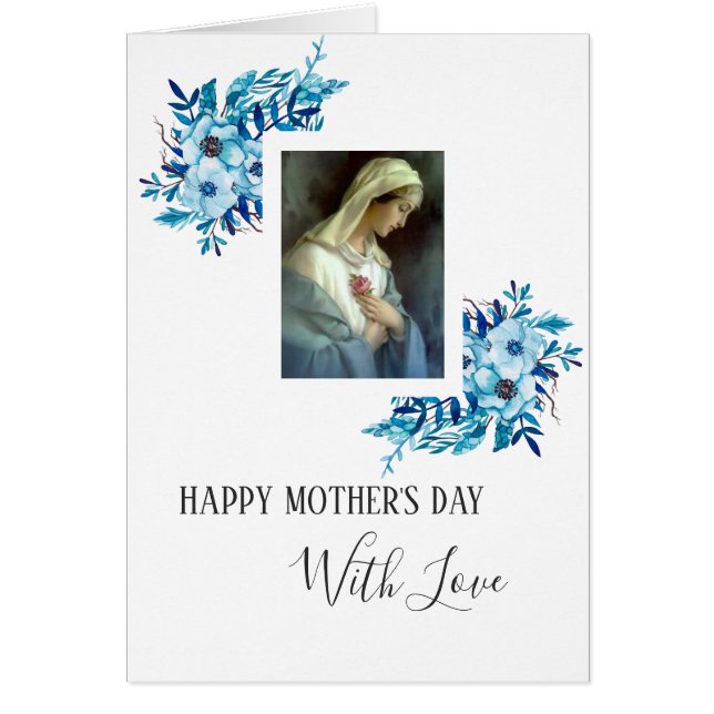 Blue Floral | Mother's Day | Virgin Mary Scripture (Front)