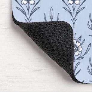 Blue floral mouse pad