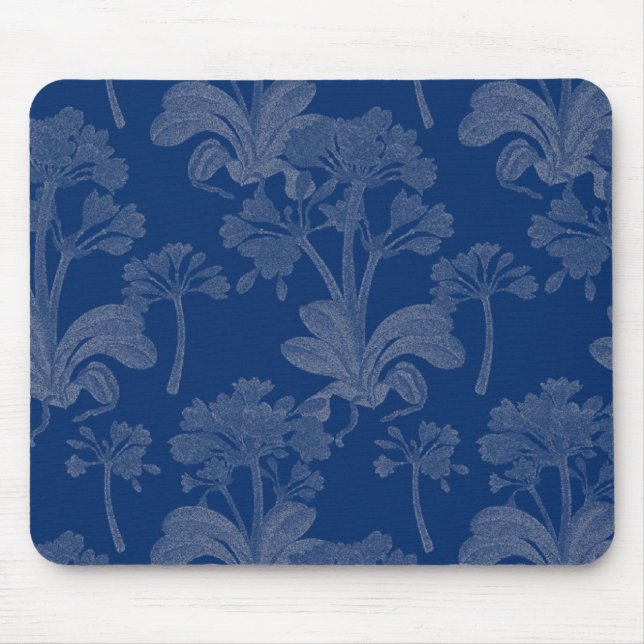 Blue Floral Mousepad (Front)