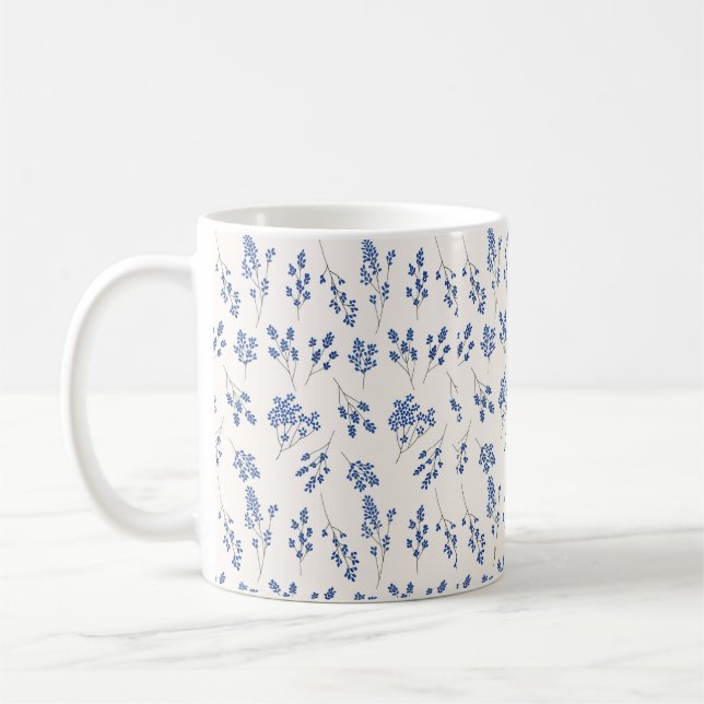Blue floral mug (Left)