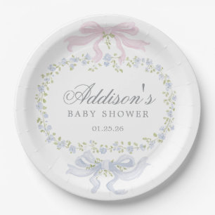 Blue Floral Napkins Paper Plate