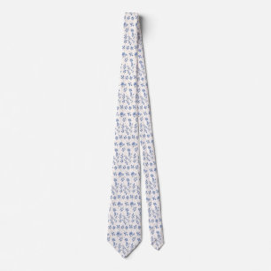 blue floral neck tie