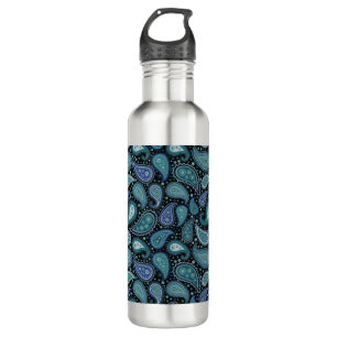 Blue Floral Paisley Retro 710 Ml Water Bottle