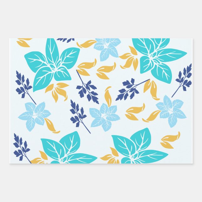 Blue Floral paper (Front)
