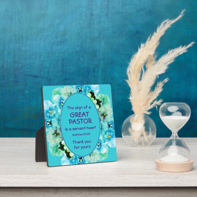 Blue Floral Pastor Appreciation Plaque (Insitu)