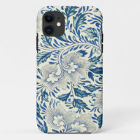 Blue Floral Pattern Antique Asian Design