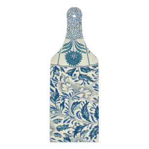 Blue Floral Pattern Antique Asian Design Cutting Board