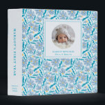 Blue Floral Pattern Baby Photo Album Binder<br><div class="desc">Abstract and mid century modern binder featuring hand drawn pattern of blue flowers. Perfect for a baby boy's photo album.</div>