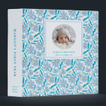 Blue Floral Pattern Baby Photo Album Binder<br><div class="desc">Abstract and mid century modern binder featuring hand drawn pattern of blue flowers. Perfect for a baby boy's photo album.</div>
