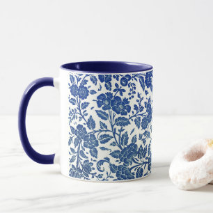 Blue Floral Pattern Mug