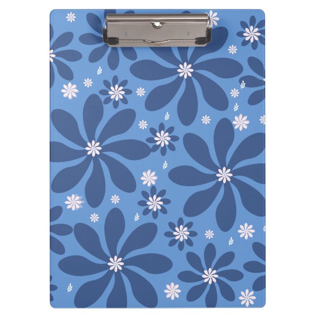Blue Floral Pattern – Stylish  Acces Clipboard (Front)