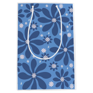 Blue Floral Pattern – Stylish Acces Medium Gift Bag