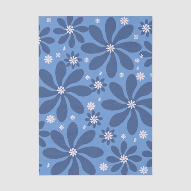 Blue Floral Pattern – Stylish  Acces Wash Cloth Tissue Paper (Front)