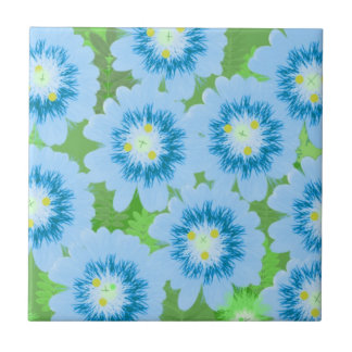 Blue Floral Pattern Tile
