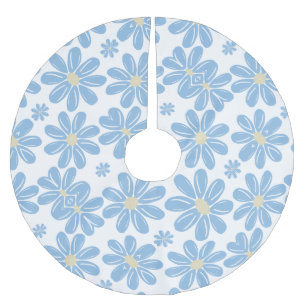 Blue Floral Pattern Tree Skirt