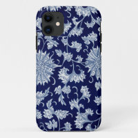 Blue Floral Pattern Vintage Chinese Ornament