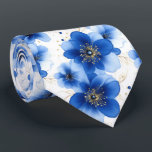 Blue Floral Pattern with Gold Accents Tie<br><div class="desc">Luxurious floral pattern featuring vibrant blue watercolor flowers with delicate gold accents and soft botanical elements. The elegant blend of rich blue tones and fine metallic-style detailing creates a sophisticated,  artistic,  and visually striking design suitable for a wide range of creative applications.</div>