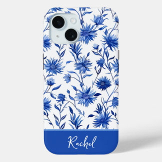 Blue Floral Personalized iPhone case