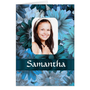 Blue floral photo template
