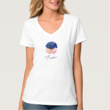 Blue floral pink bow name custom elegant