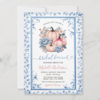 Blue Floral Pink Pumpkin Chinoiserie Bridal Brunch