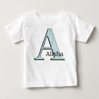 Blue Floral Print A monogram initials Gifts Baby T-Shirt