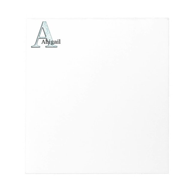 Blue Floral Print A monogram initials Gifts Notepad (Front)