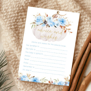 Blue Floral Pumpkin Advice and Wishes Game