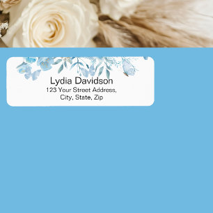 Blue Floral Return Address