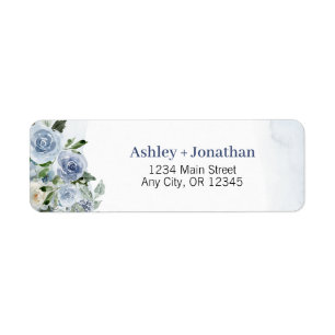 Blue Floral Return Address Labels   Personalized