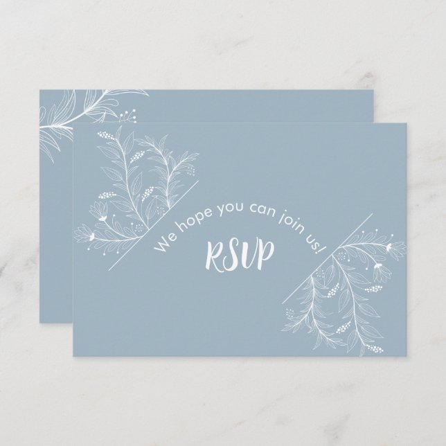 Blue Floral RSVP Baby Shower  (Front/Back)