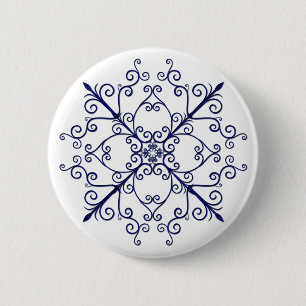 Blue Floral Scroll Button