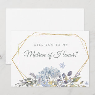 Blue Floral Serez-vous ma carte de chef d'honneur