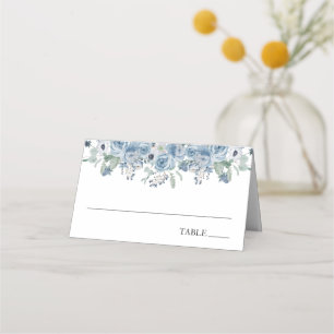 Blue Floral Tea Time Bridal ShowerName Place Cards