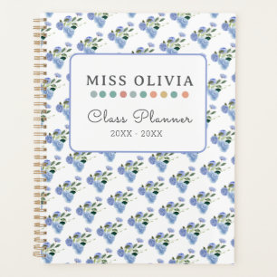 Blue Floral Teacher Planner: Personalized Gift  Planner
