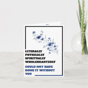 Blue Floral Thank You Card