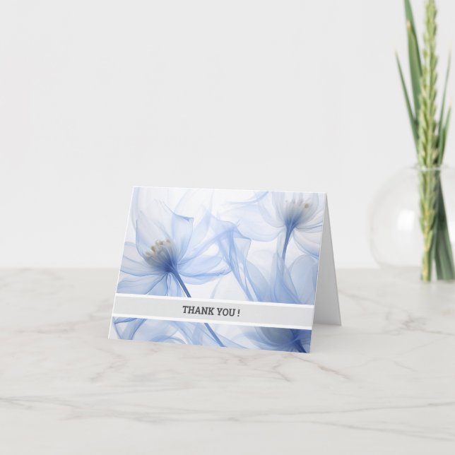Blue Floral Thank You Card | Customizable (Front)