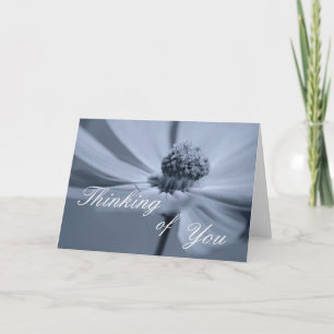 Blue Floral Thinking of You Card